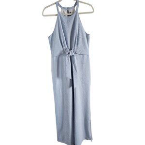 Sugar + Lips Woman NWT Size M Maxi Length SeerSucker Jump Suit Nautical Travel